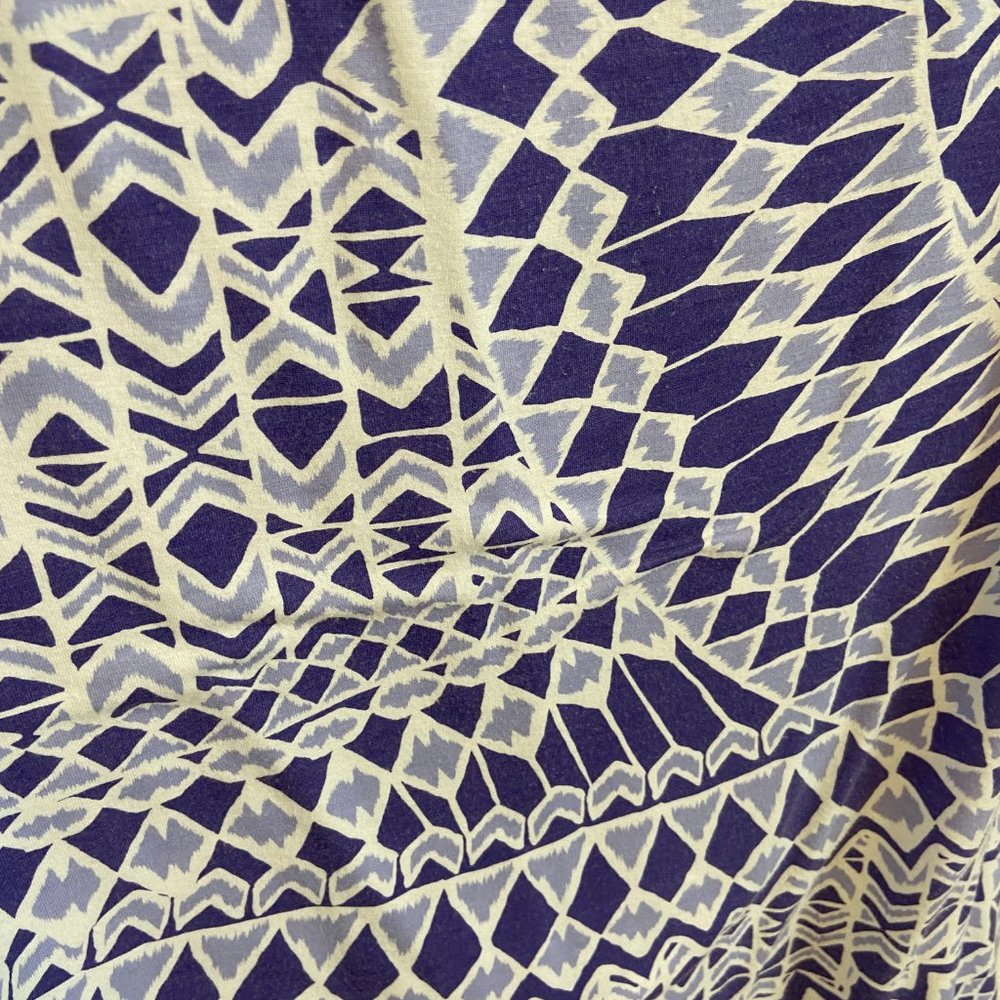 Title Nine Womens Purple White Sleeveless Stretch Cowl Breeze Dress Medium - Picture 4 of 7